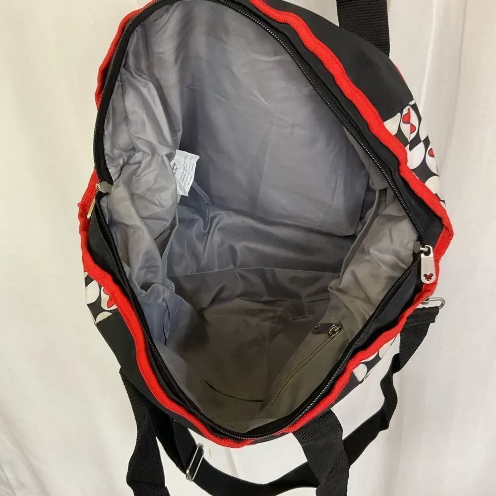 Disney Baby Minnie Mouse Black White Red Canvas Large Diaper Shoulder Bag